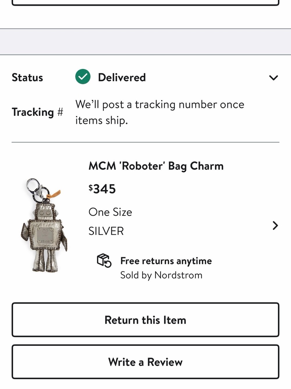 MCM Metallic Silver Robot Bag Charm Keychain 100% authentic - Picture 3 of 3